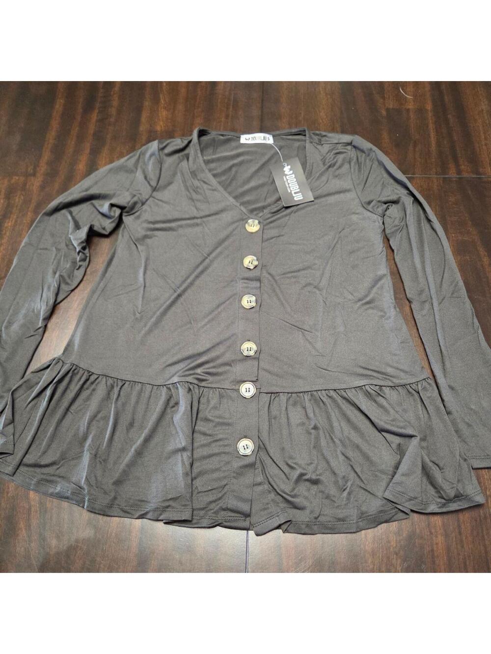 Brand New Black XS long sleeve button up shirt. Super soft, thinner material.